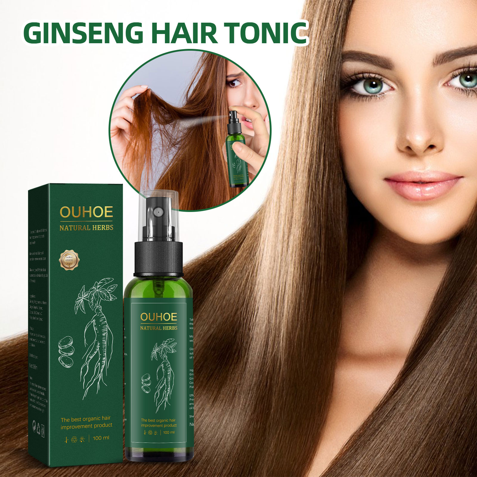 Natural Herbal Ginseng Hair Ca - Nutrition And Fitness 评论和价格